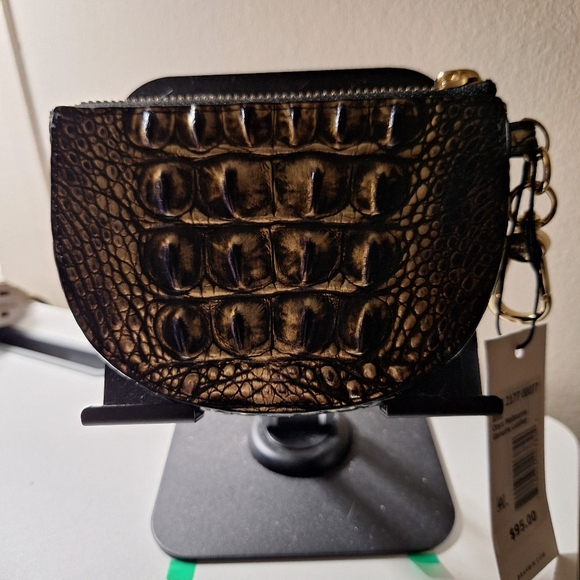 Brahmin Britt Onyx Croc-Embossed Coin Purse - Picture 3 of 4
